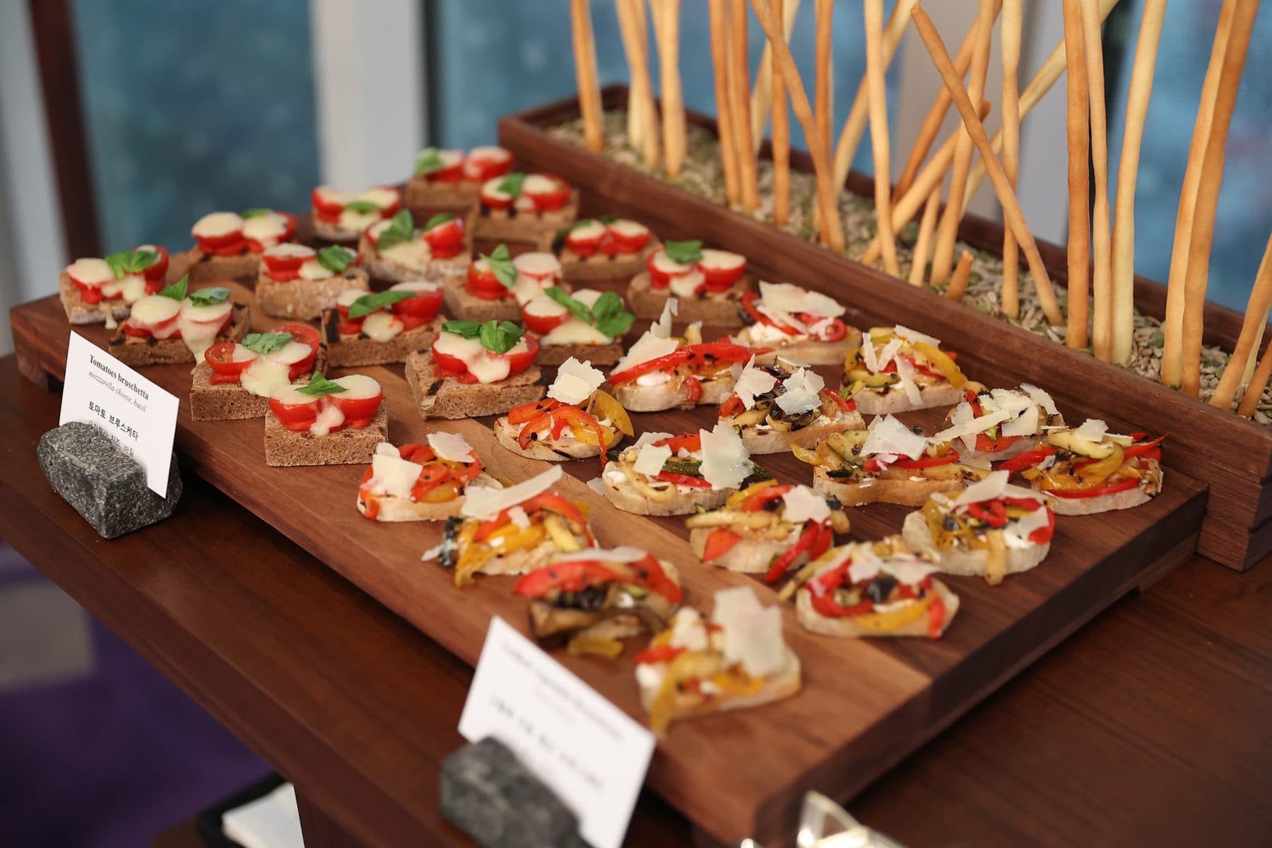 Canapés at the reception