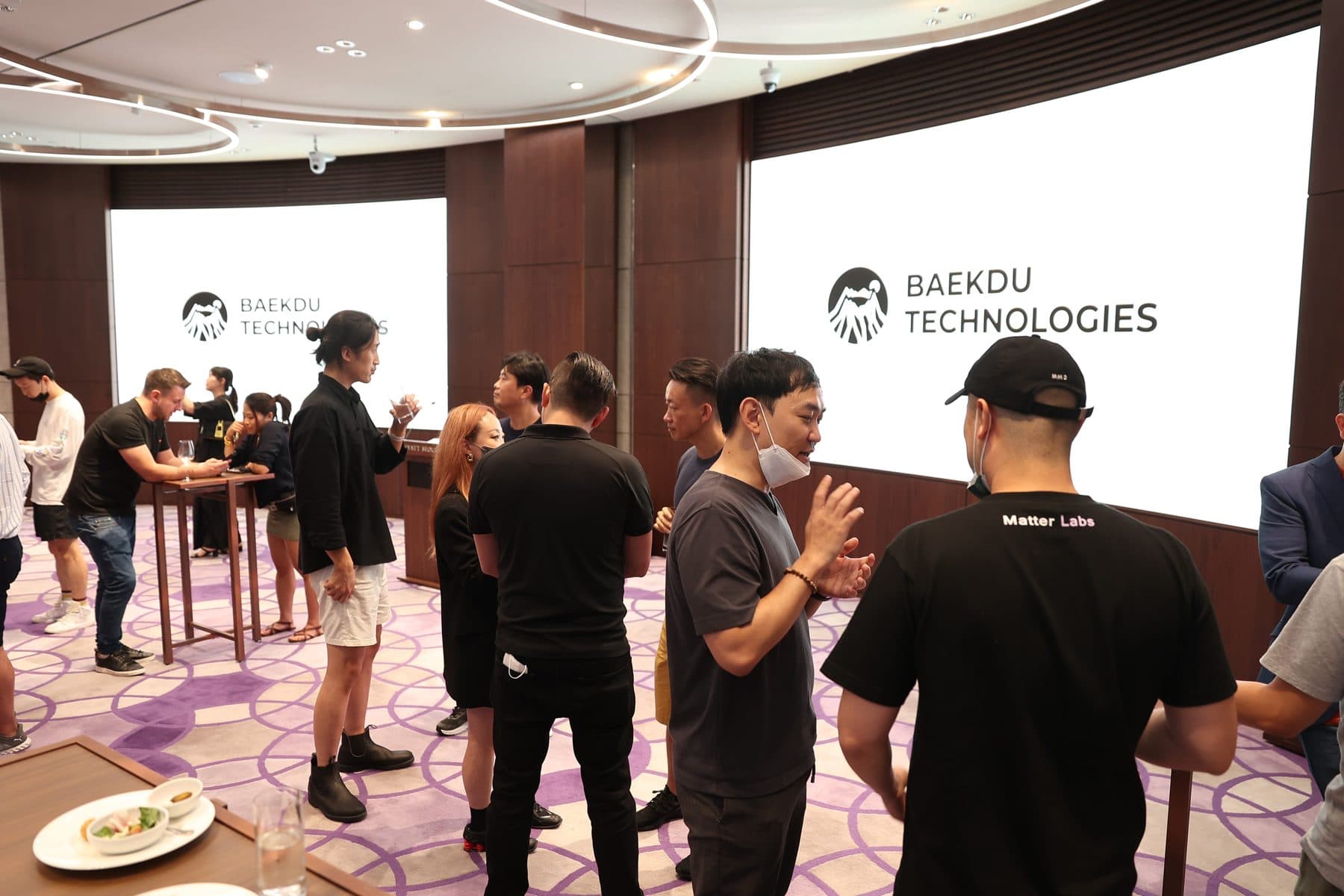 Baekdu Technologies on screen at Park Hyatt Seoul